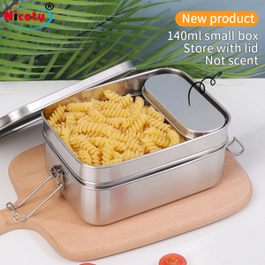 Lonchera Ecológica Bento, Contenedor de Alimentos de Dos Capas, Acero Inoxidable 18/8 para Niños y Adultos, Edelstahl Brotdose <span class=keywords><strong>2</strong></span> en 1, Metal - Product Image 2