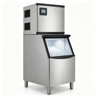 Máquina de Hielo Comercial Vertical de Acero Inoxidable de Alta Resistencia y Funcionamiento Silencioso, con Cubos Transparentes, para Bares, Cafeterías y Hoteles