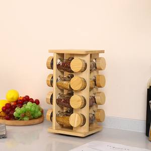 Étagère de <span class=keywords><strong>cuisine</strong></span> en bambou de haute qualité, directement de l'usine, étagère à épices en bambou, rotative - Product Image 3