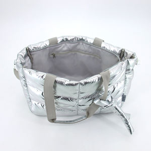 KS Bolso <span class=keywords><strong>de</strong></span> compras <span class=keywords><strong>de</strong></span> nailon acolchado <span class=keywords><strong>de</strong></span> lujo extra grande para mujer, bolso <span class=keywords><strong>de</strong></span> hombro largo hinchado, cierre abierto, logotipo personalizado <span class=keywords><strong>de</strong></span> algodón para regalos - Product Image 6