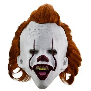 Full face Scary Clown Mask Halloween Costume Cosplay Decorative Party Props Latex Horror Head Masks