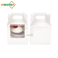 Boîte d'emballage en papier pliable pour 1 cupcake avec poignée, boîtes à emporter recyclables pour desserts individuels, muffins, gâteaux, avec fenêtre