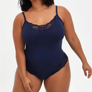 OEM ODM Bodysuit wanita seksi renda inti kontrol mulus Shapewear