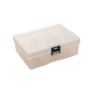 Caja de almacenamiento de plástico transparente desmontable grande de 6 rejillas, herramientas de hardware gruesas rectangulares, accesorios de joyería, inyección de frutas - Product Image 1