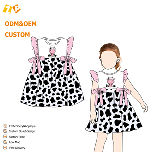 Mới đến mùa hè quần áo trẻ em bò thêu trẻ em Boutique quần áo sữa lụa cô gái ăn mặc - Product Image 1