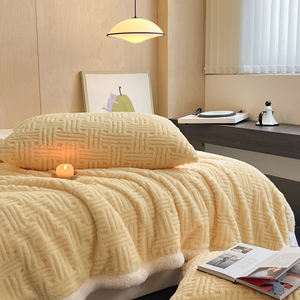 Manta <span class=keywords><strong>de</strong></span> Jacquard <span class=keywords><strong>de</strong></span> Poliéster con Técnica <span class=keywords><strong>de</strong></span> Piel <span class=keywords><strong>de</strong></span> Cordero, Nueva Tendencia <span class=keywords><strong>de</strong></span> <span class=keywords><strong>Invierno</strong></span>, para Ropa <span class=keywords><strong>de</strong></span> Cama - Product Image 3