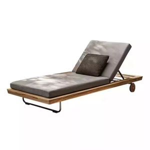 Chaise longue <span class=keywords><strong>de</strong></span> piscine en teck, mobilier d'extérieur, siège <span class=keywords><strong>de</strong></span> plage - Product Image 4