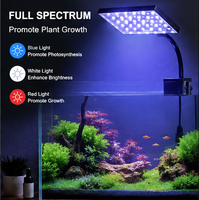 Lampe LED pour aquarium à spectre complet RGBW, à intensité variable, à clipser, avec minuterie pour aquarium planté, USB 5V