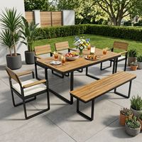 Meilleures ventes - Ensemble de chaises de jardin en aluminium pour l'extérieur, meubles de jardin, banc de patio, imperméable et durable