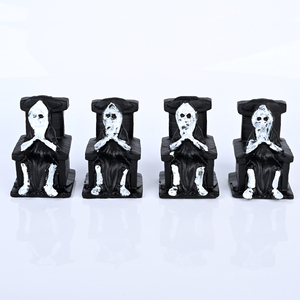 Artesanía de Cristal de Alta Calidad al por Mayor, Obsidiana Negra con Tallado de Forma de Muerte Blanca para Decoración - Product Image 3