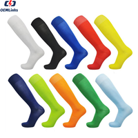 Chaussettes de football personnalisées, chaussettes de football unies, chaussettes de football longues au-dessus du genou en polyester