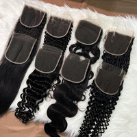 4x4 5x5 HD pour closure en cheveux humains vierges brésiliens Remy
