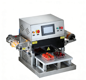 Machine de scellage automatique de barquettes en plastique à commande PLC, prix usine, pour la restauration rapide, le poisson, écologique - Product Image 1