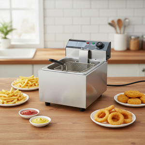 Freidora Industrial <span class=keywords><strong>de</strong></span> Acero Inoxidable XMG <span class=keywords><strong>de</strong></span> Sobremesa, <span class=keywords><strong>de</strong></span> un Solo <span class=keywords><strong>Tanque</strong></span>, Gran Capacidad, con Temperatura Ajustable - Product Image 1