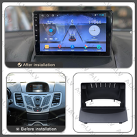 Écran tactile universel pour voiture, autoradio, Carplay Android 9 pouces avec lecteur DVD pour Ford Fiesta 2009-2014, cadre de voiture