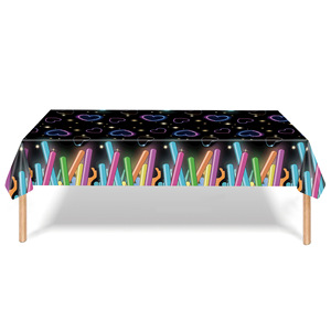 Valentine's Day Neon Glow Stick <b>Tablecloth</b> <b>Rectangle</b> Disposable Plastic Party <b>Tablecloth</b> for Indoor Celebration - Product Image 3