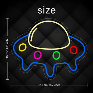 UFO LED Neon Sign Light-USB Powered Multi-color Manual Control for Bedroom & Wedding Party Decor <b>Wall</b>/<b>Table</b> Accent - Product Image 2