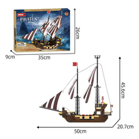 EPT Nouveau Design Navire Bloc de Construction Brique Enfants Construire Jouet Bateau Pirate pour la Décoration Intérieure