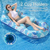 Fauteuil flottant gonflable transfrontalier en forme de feuille d'érable pour adulte, lit flottant en U, chaise flottante pour piscine et lac