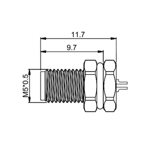 M5 Front-Fastened Male Panel Connector With 3/4 Pins Secure And Convenient Connection Solution