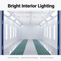 Cabine de peinture à aspiration descendante avec éclairage intérieur lumineux, contrôle de la température, plafond filtré, pour pulvérisation et séchage de carrosserie automobile