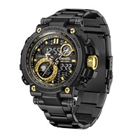 Montre SMAEL New Sport résistante à l'eau 5BAR 8095 avec chronomètre et alarme, bracelet en acier inoxydable, boîtier en alliage pour hommes, vente en gros