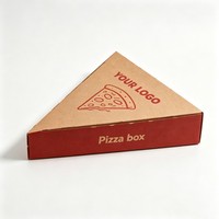 Boîtes d'emballage pour pizza en papier en gros, boîtes à pizza triangulaires jetables personnalisées, encre à base de soja, boîte à tranches de pizza de haute qualité
