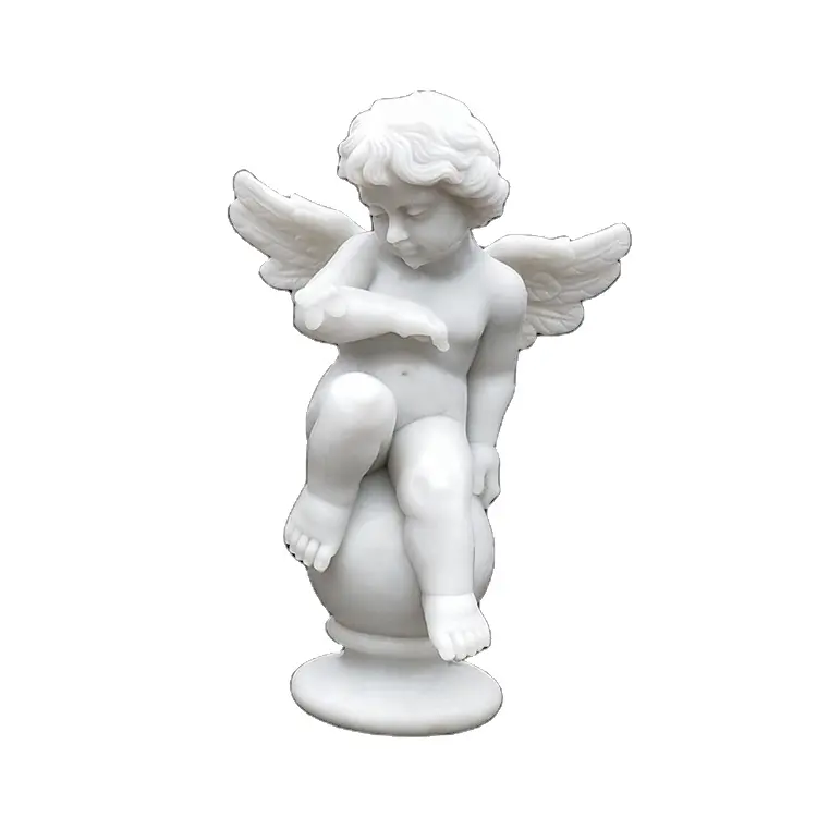 इनडोर सजावट प्यारा छोटे सिचुआन सफेद संगमरमर कोण मूर्तियों