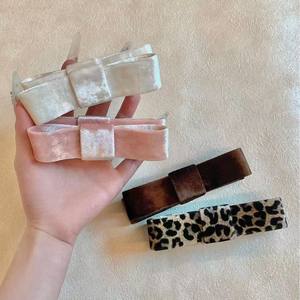 กิ๊บติดผมพลาสติกผ้ากำมะหยี่เกาหลี ทำมือ โบว์สองชั้นแบบคลาสสิก ขนาด 11 ซม. สำหรับผู้หญิง งานแต่งงาน งานปาร์ตี้ เครื่องประดับผม - Product Image 1