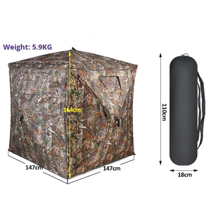 Capanno da Caccia Piramidale Mimetico Trasparente in Tessuto Oxford per Caccia al Cervo, al Tacchino e Birdwatching - Product Image 5