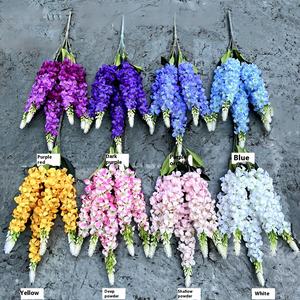 <span class=keywords><strong>Jacinthe</strong></span> violette blanche 5 fourchettes fausses fleurs pour les événements de Pâques Plomb de route de mariage fait à la main pour l'obtention du diplôme Fête des mères et Noël - Product Image 1
