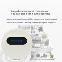 LUCKARM Sonnette sans fil noire étanche sans batterie avec sonnerie cinétique UK US EU Plug pour hôtels appartements et maisons