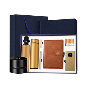 Kỳ nghỉ biểu tượng tùy chỉnh Quà Tặng PU máy tính xách tay kim loại Bút USB ngân hàng điện phích cốc và bluetooth loa ô tất cả-trong-một Bộ quà tặng - Product Image 1