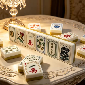 High Quality 160pcs Double Layer Acrylic Mahjong Set Portable Hand Rubbed for Home <b>Entertainment</b> - Product Image 3