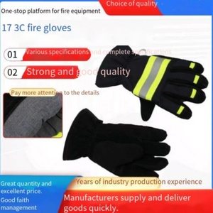 Gants de sécurité AmpsafeX noirs pour la lutte contre les incendies, certifiés 3C, en matériau aramide, stériles, sans silicone, texturés, réfléchissants, résistants à la chaleur - Product Image 3