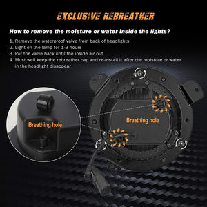 Faros delanteros LED RGB de 9 pulgadas controlados por dientes Bl-ue, haz alto/bajo DRL y función 121 RGB faros delanteros impermeables - Product Image 5