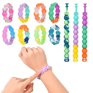 2023 untuk anak-anak pop fitting gelang gelembung Push Pop gelembung Fidget mainan silikon Remas tangan pop fitting gelang