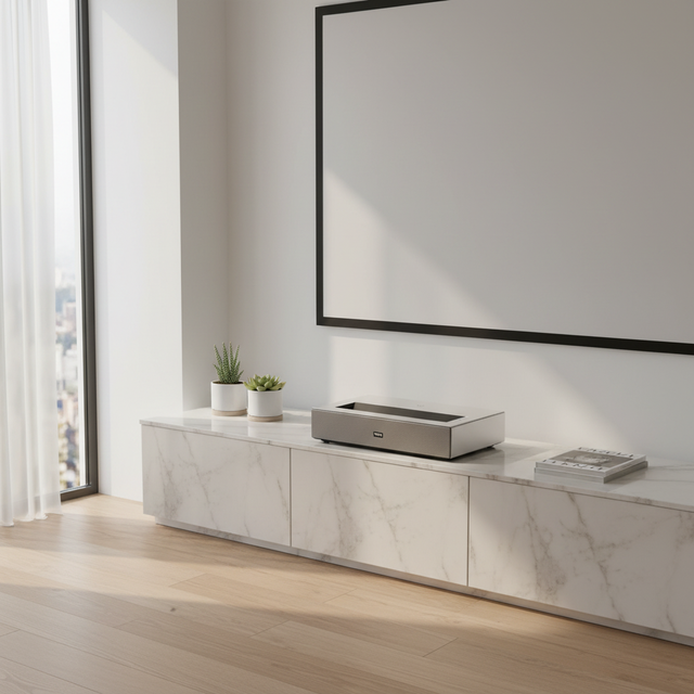 Model D068 1080P Laser UST Projector 1000 ANSI Lumens Android TV 0.25:1 Throw Ratio MEMC 120Hz Gaming Home Cinema