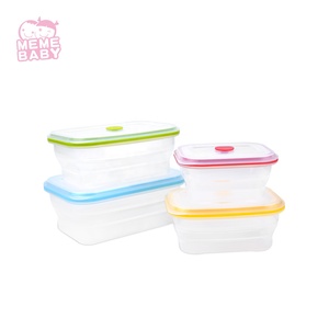 Hot Bán Thực Phẩm Lớp 400/600/900/1200ML Hình Chữ Nhật Thực Phẩm Lưu Trữ <span class=keywords><strong>Container</strong></span> Folding Silicone Đóng Mở Hộp Ăn Trưa - Product Image 4
