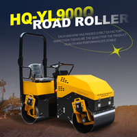 Compacte rouleuse vibrante à double tambour de 1,5 tonne avec pompe hydraulique pour les projets d'aménagement paysager dans les parcs et les zones étroites