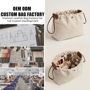 Bolsa de <span class=keywords><strong>Maquillaje</strong></span> de Lona para Mujer, Organizador de Cosméticos con Cordón, Bolsa de Aseo de Viaje de Gran Capacidad, Estuche de Almacenamiento Diario - Product Image 1