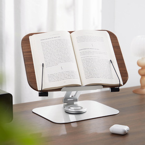Adjustable Solid Wood Book Stand <strong>Custom</strong> Natural Wooden Book Holder Folding <strong>Metal</strong> <strong>Bookshelf</strong> Tablet Computer <strong>Bracket</strong> Display Rack - Product Image 2