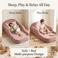 Cama de Espuma para Niños Pequeños Estilo Montessori OEKO-TEX con Barandas de Seguridad, Sofá Cama para Niños Comprimido al Vacío, Suministro al por Mayor de Fábrica OEM