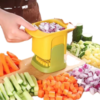 Multifunctionele Plastic Groentechopper Huishoudelijke Handdruk Frietjes Snijder Uiensnijder Komkommer Aardappelsnijder Handleiding