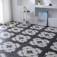 Grosir ketahanan abrasi Mdf pembersihan mudah Hdf 12mm warna putih dan hitam mosaik seni parket laminasi lantai