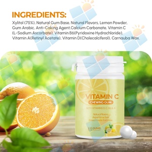 OEM ODM Private Label Multivitamin Vitamin C Functional Chewing <strong>Gum</strong> with Vitamins D B6 a for Immune Support Lemon Flavor 2g <strong>Gums</strong> - Product Image 3