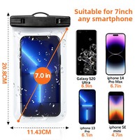 Sac étanche pour téléphone de plongée, IPX8, étanche et durable, double face, transparent haute définition, pour utilisation en extérieur
