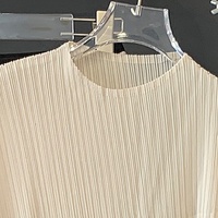 Ensemble deux pièces élégant pour femme, rayé, color-block, col rond, haut plissé et jupe, tenue décontractée pour le bureau, vente en gros