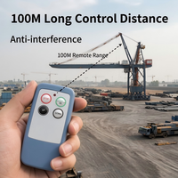 Control Remoto Inalámbrico Industrial LCC SAGA L4 de 4 Botones y Una Velocidad para Grúa, Polipasto, Equipo de Elevación, Kit de Sistema RF