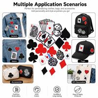 En gros, patchs brodés thermocollants et à coudre pour cartes à jouer, poker, dés, casino, motifs As, Pique, Cœur, Trèfle, Diamant